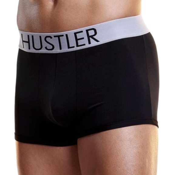 Hustler Lingerie Logo Cotton Spandex Black Trunks - Picture 1 of 2